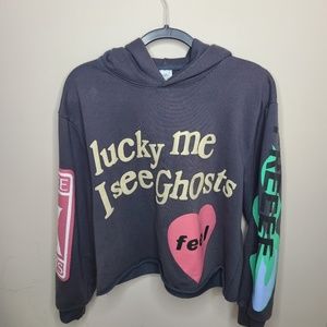 Lucky‎ Me I See Ghosts Custom Cropped Hoodie Size Small Nagri Brand
